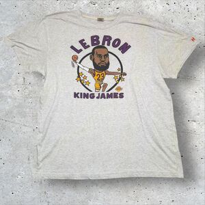 Homage LeBron James King James Lakers Caricature T Shirt Men’s XXL Heather Gray